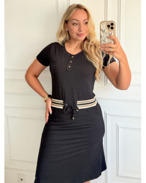 Vestido Midi Viscolycra Premium com Amarração | Moda Evangelica